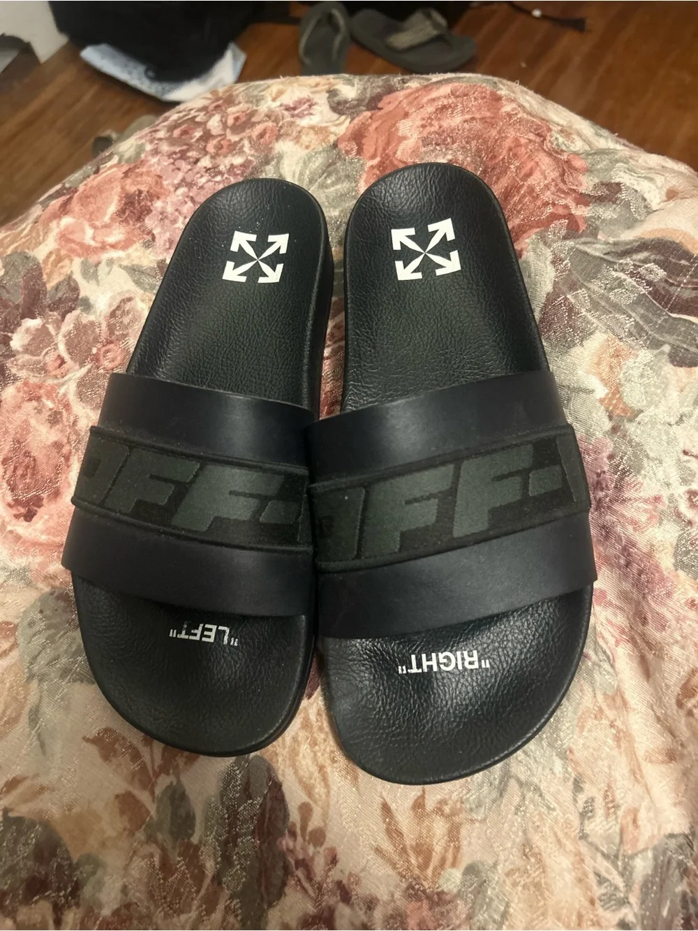 Off-White Black Men's Slide Sandals
